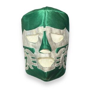 Green & Silver Lace Up Luchador Mask Mexican Wrestling